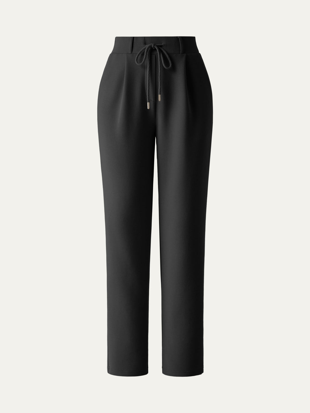 High Waisted Drawstring Tapered Pant