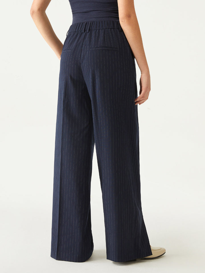 High Waisted Plicated Wide Leg Pants