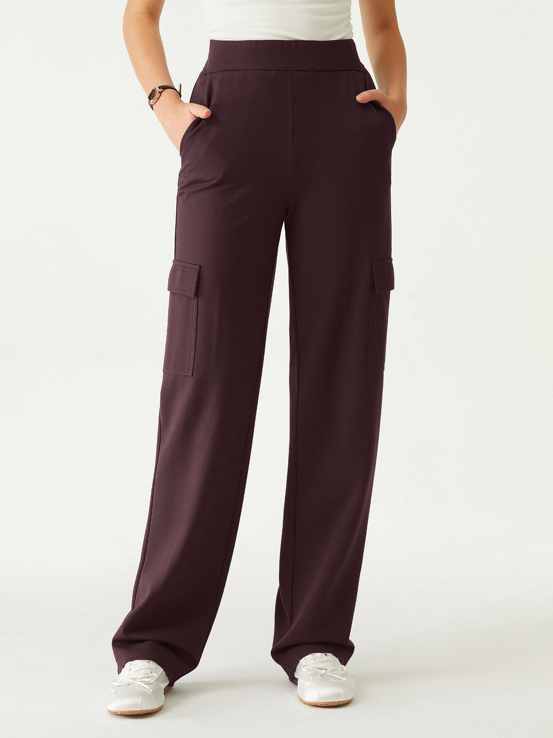 High Waisted Straight Leg Cargo Pant