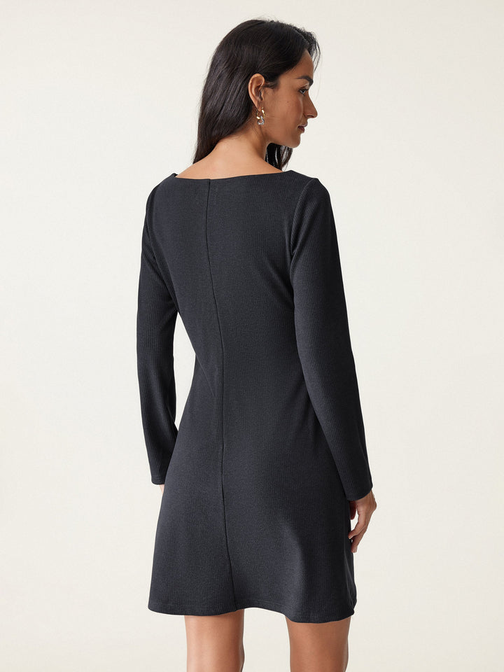 Squareneck Tailored Mini Dress