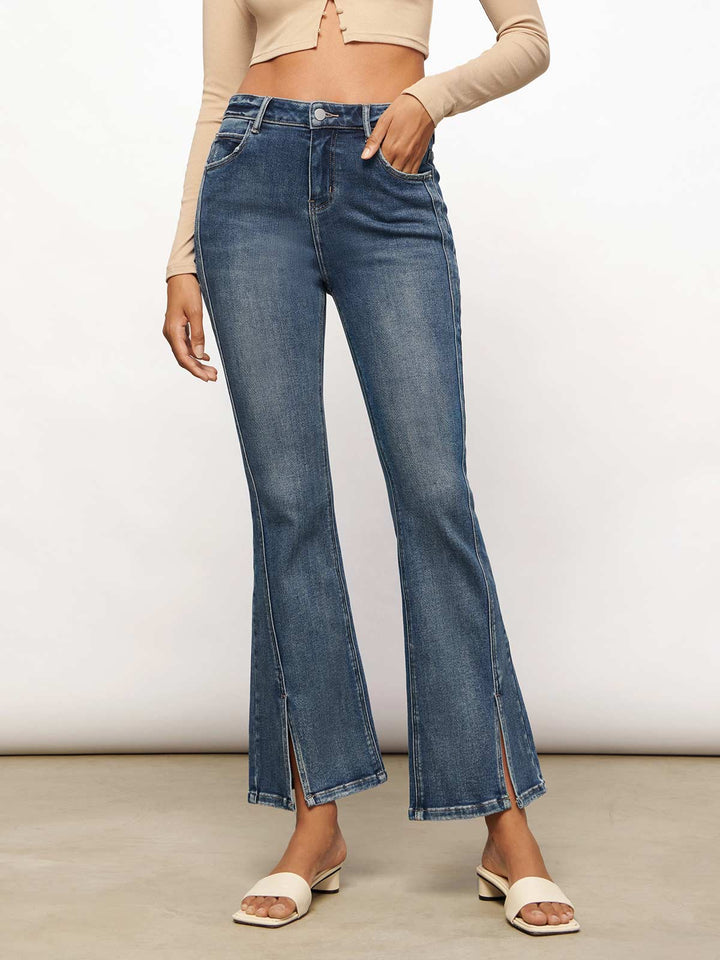 Split-hem Flare Jeans