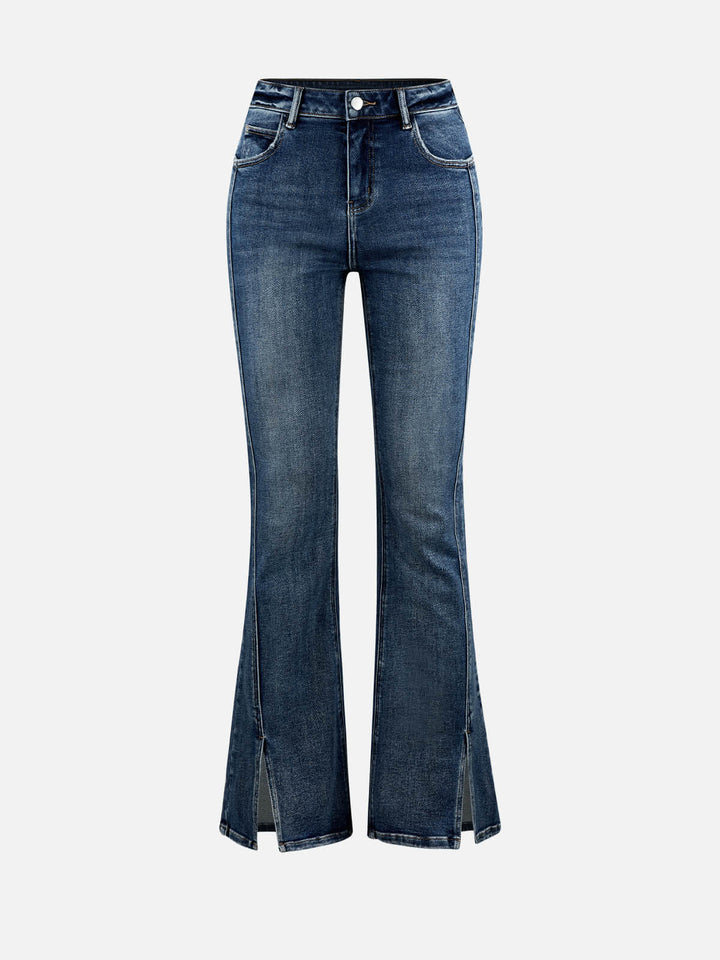 Split-hem Flare Jeans