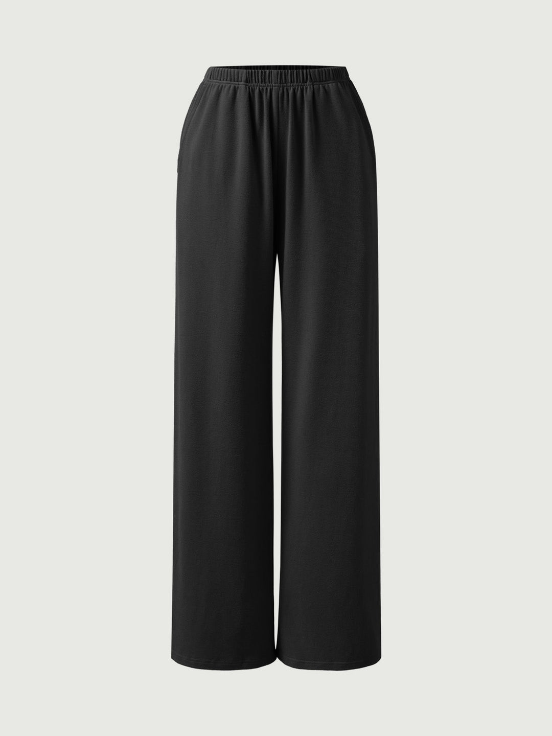 Elastic Waist Tappered Wide Leg Pants