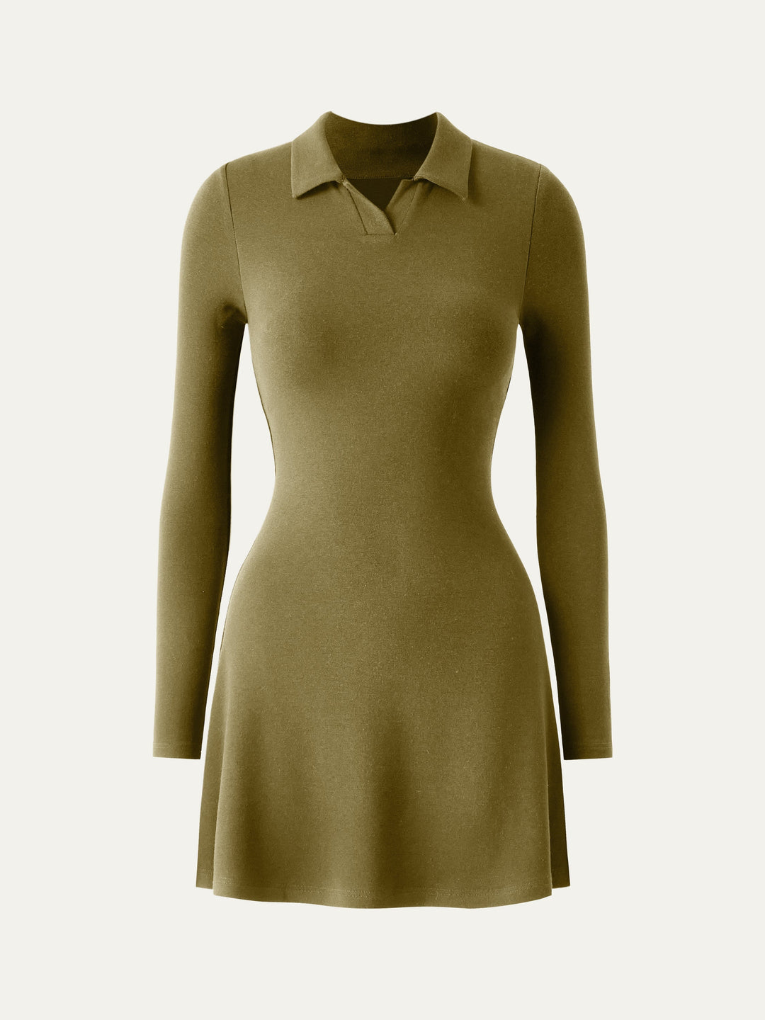 Polo Neck Mini Flare Hem Brami Dress