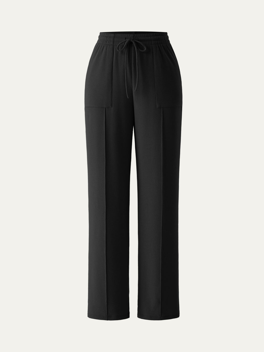 High Waisted Patch Pocket Drawstring Pant