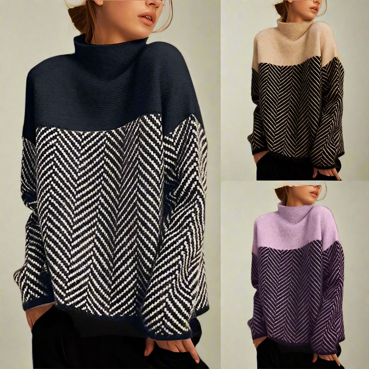 Cloe | Chevron turtleneck sweater