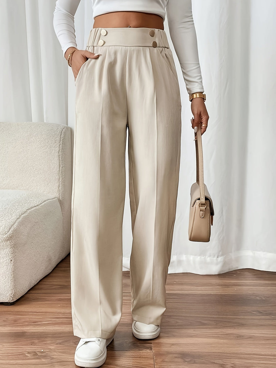 Ella | High Waist Straght Leg Pants