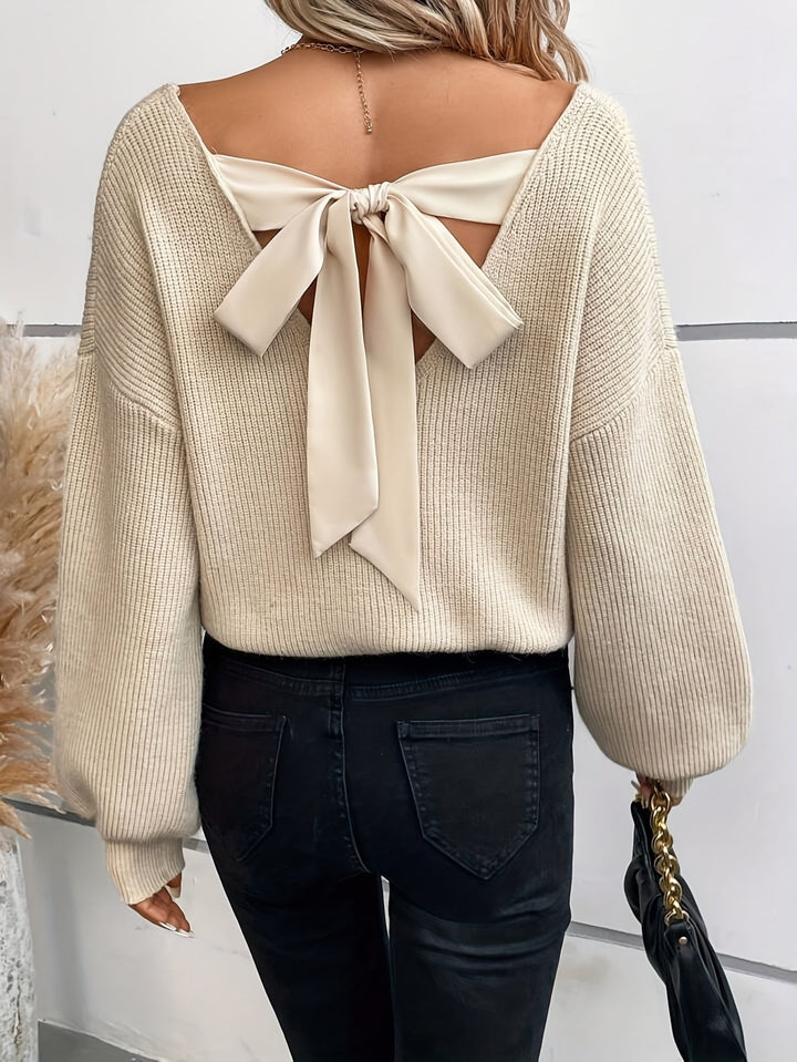 Cloe | Dropped shoulder V-neck sweater