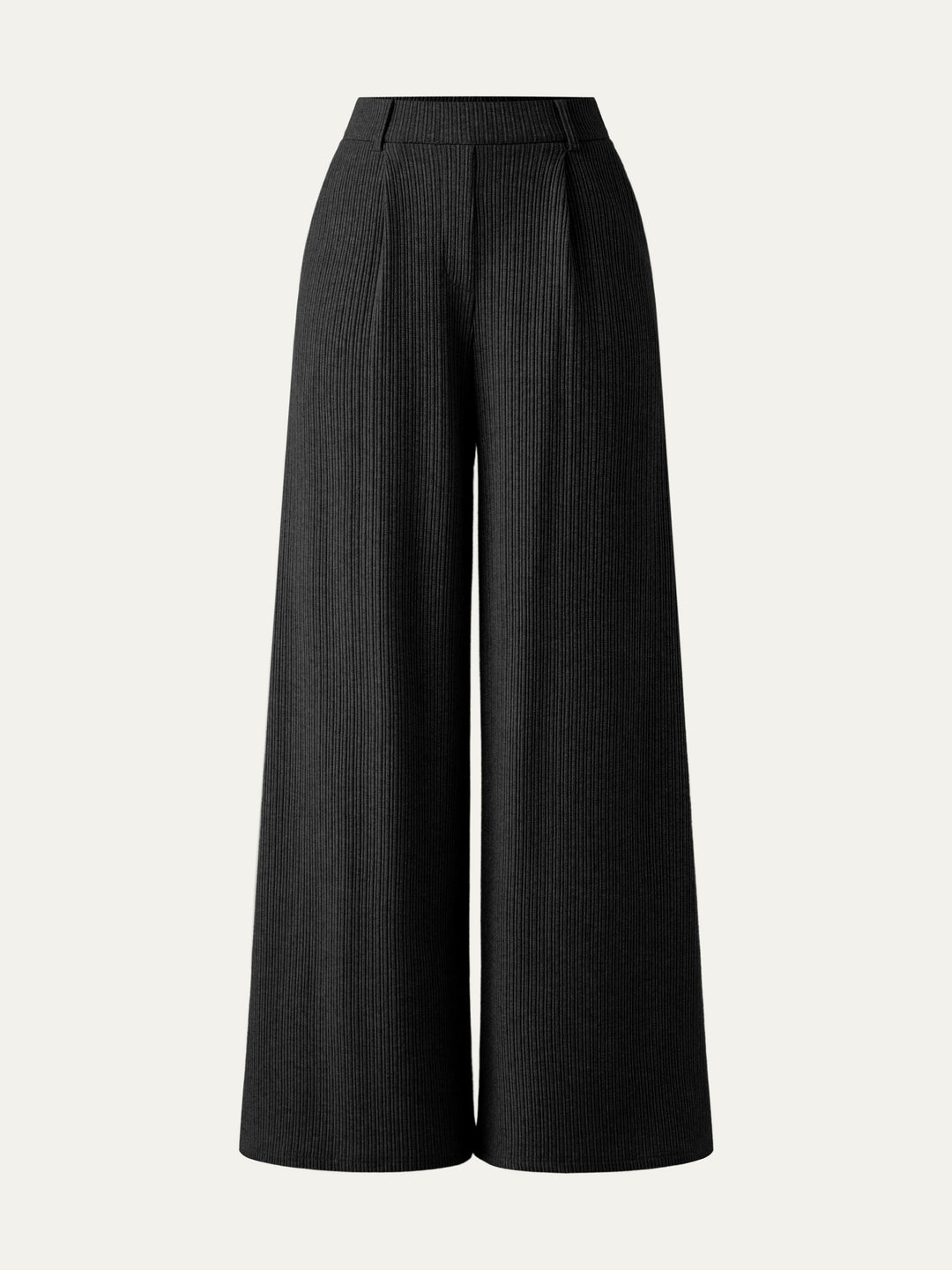 High Waisted Plicated Wide Leg Pant