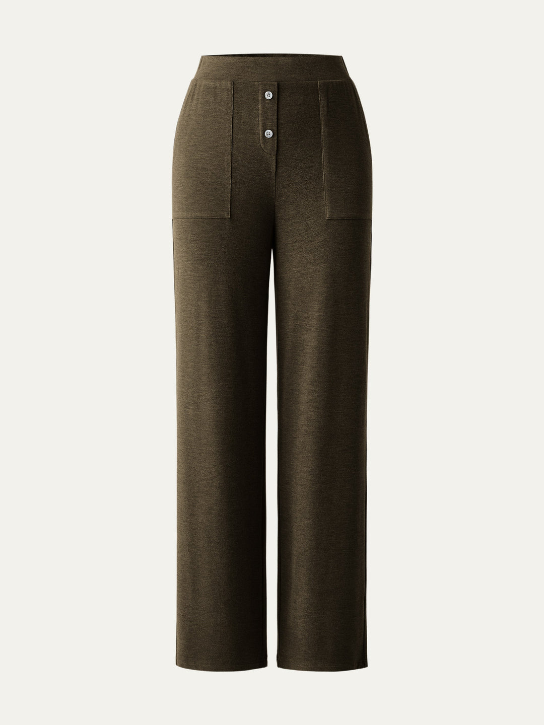 High Waisted Button Patch Pocket Pant