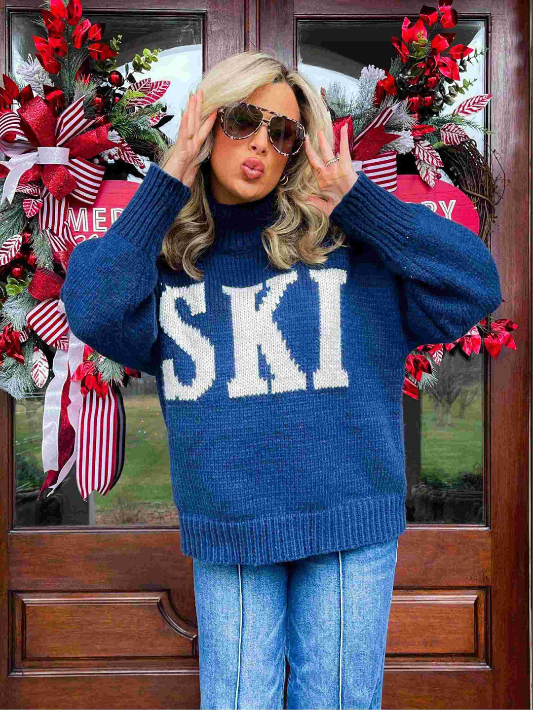 Cloe | Retro Cashmere Turtleneck Ski Sweater