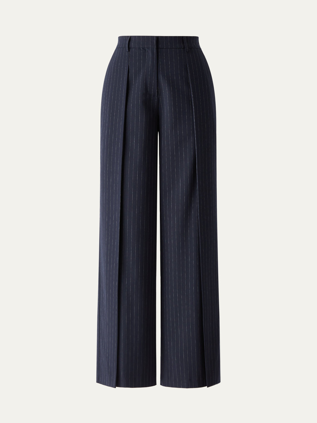 High Waisted Plicated Wide Leg Pants