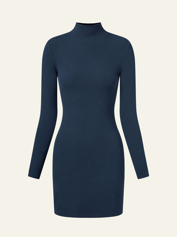 Cozy Brushed Mockneck Bodycon Mini Dress