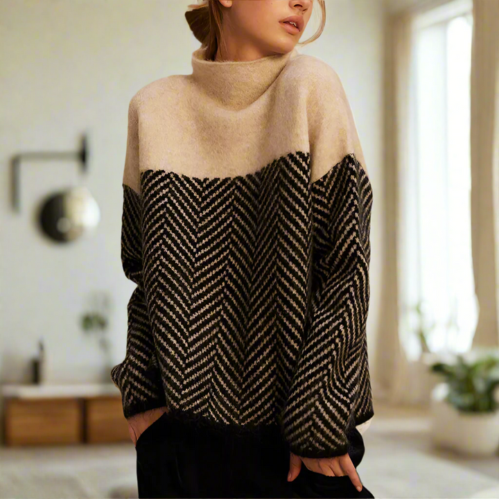 Cloe | Chevron turtleneck sweater