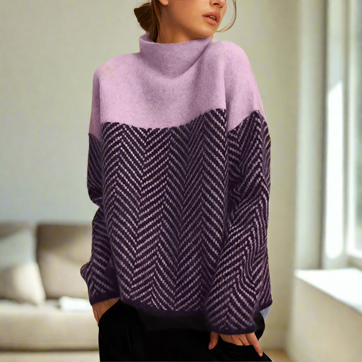 Cloe | Chevron turtleneck sweater