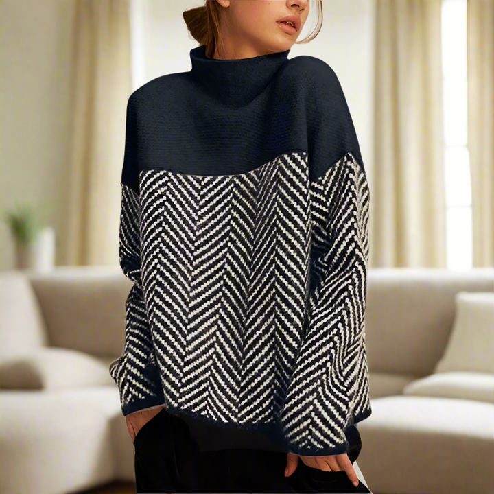 Cloe | Chevron turtleneck sweater