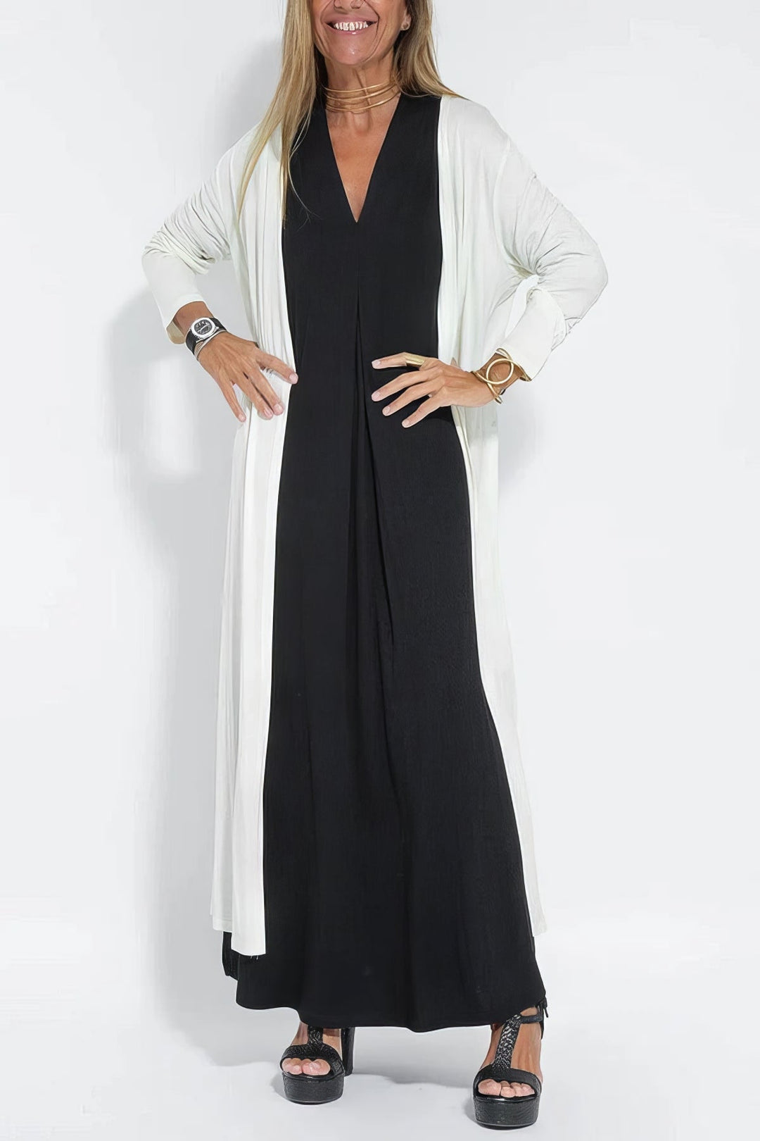 Elli | Elegant long dress + matching cardigan as a GIFT